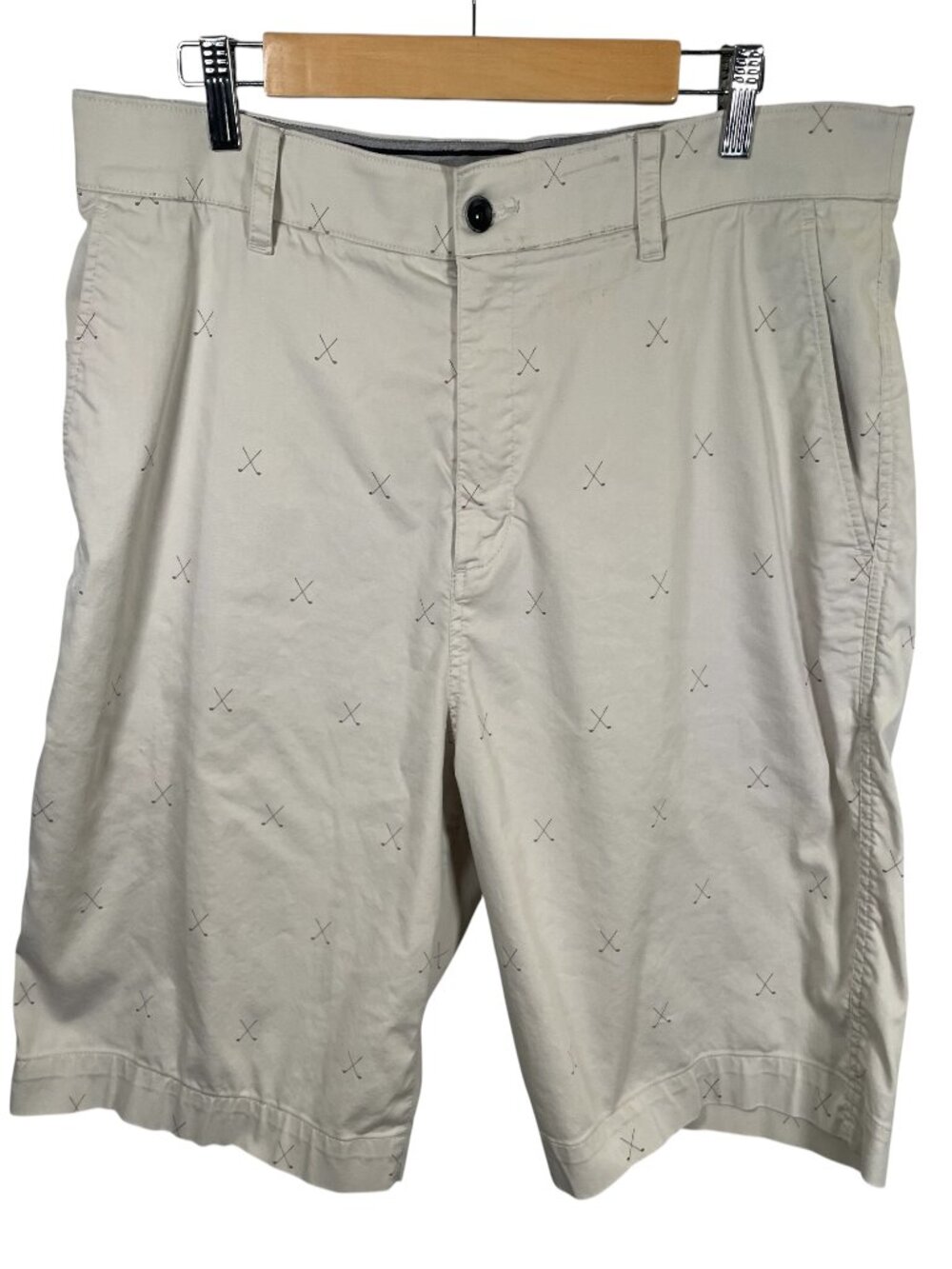 Nike Dri-Fit Golf Shorts Mens 38 Golf Club Print Chino Stretch Waist Pockets
